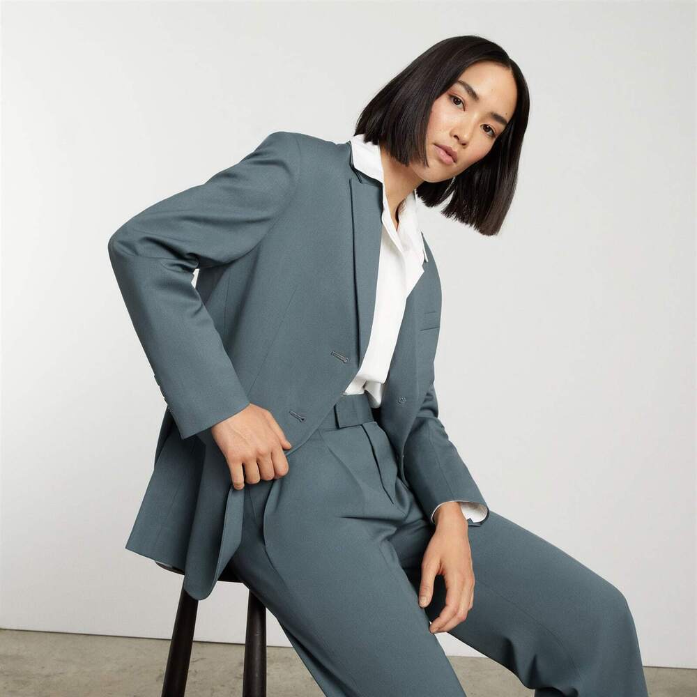 Everlane The ’80s Italian Wool Blazer Blue Base